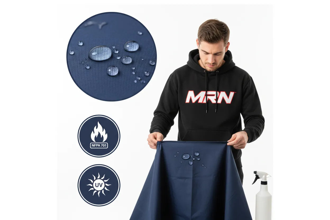 Close-up of 600D triple-coated waterproof and fire-retardant pop-up canopy tent fabric