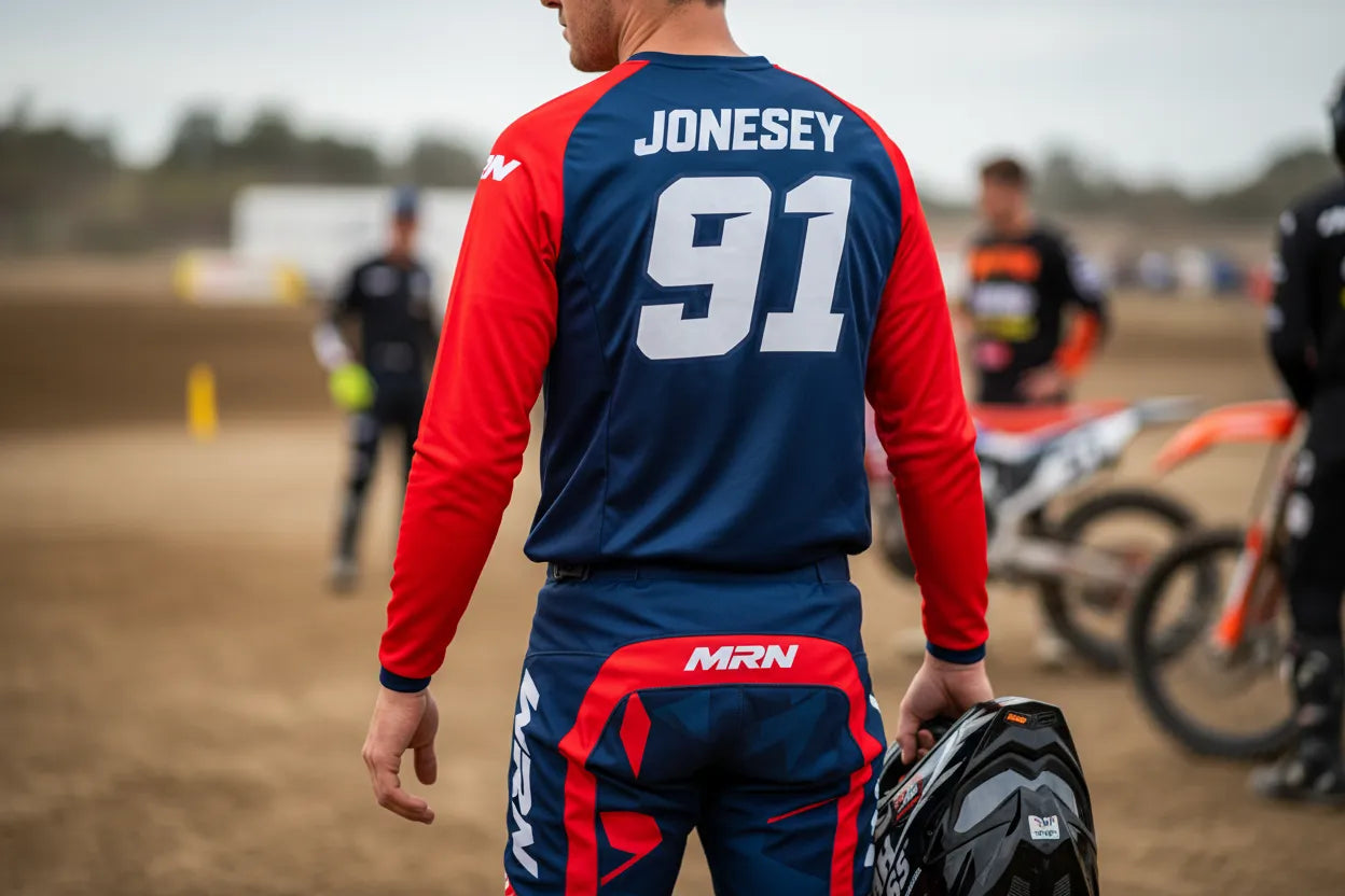 Custom motocross jersey with racer name and number