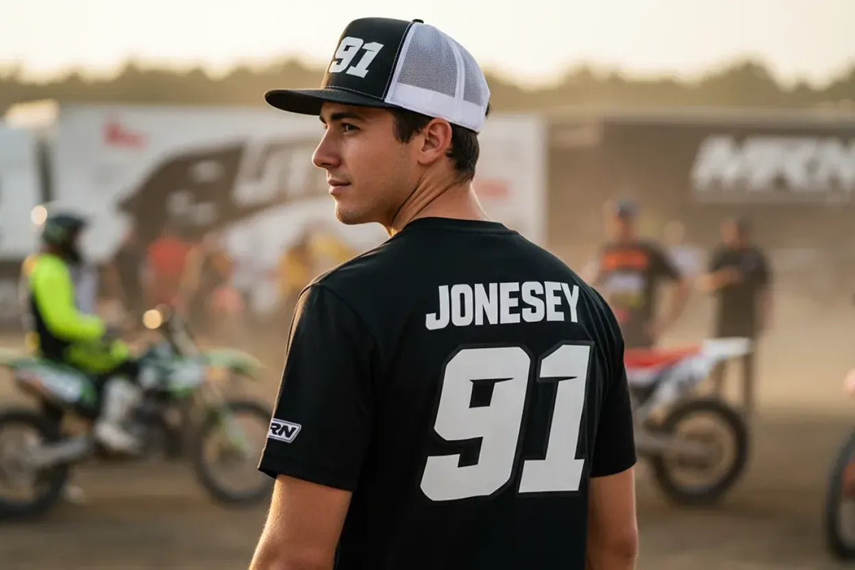 Custom motocross shirt with racer name and number