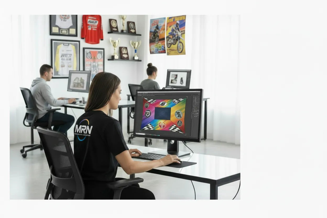 Graphic designer creating a custom pop-up canopy tent design using professional software