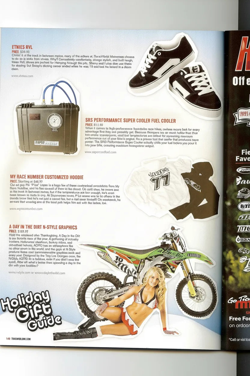 TransWorld Motocross Holiday Gift Guide featuring MyRaceNumber custom race number hoodie for motocross riders