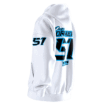 Left-Motocross-Racing-Hoody-White-w-Number-1301