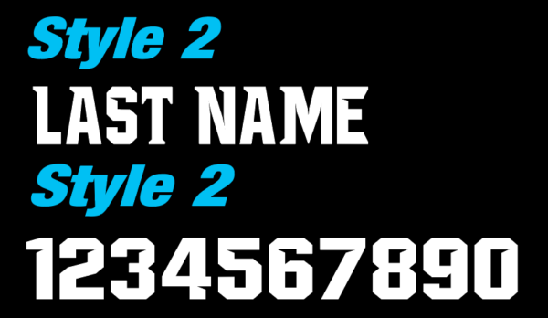 Style 2 Name and Number